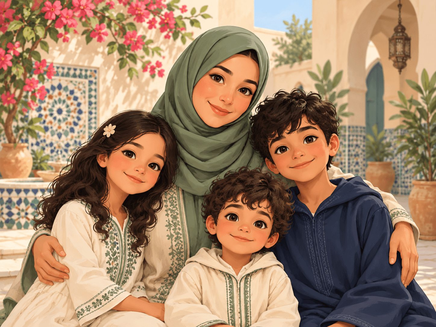 Illustrative artwork for fictional family example 7