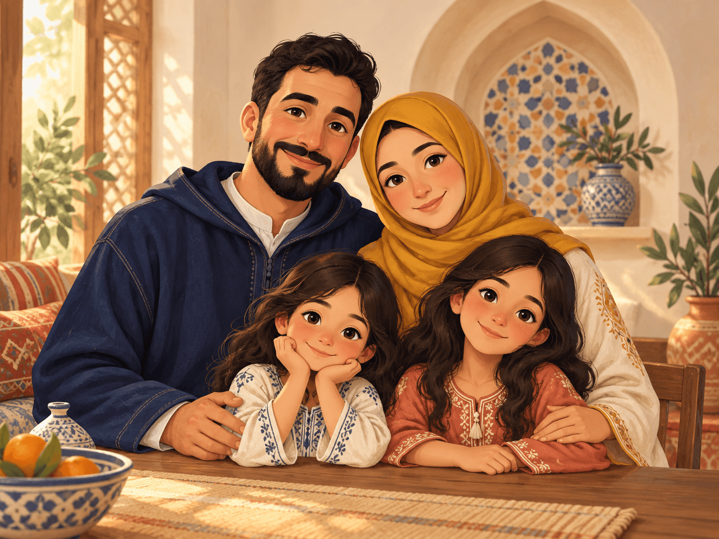 Illustrative artwork for fictional family example 8